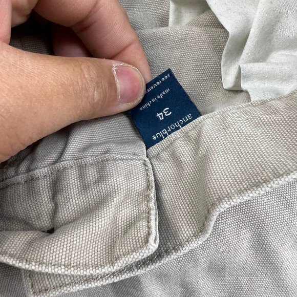 Anchor Blue Men Shorts 34 Outdoor Casual Cargo Chino Pockets‎ Gray - Picture 5 of 9